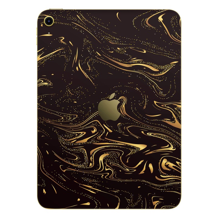 Folie de protectie pentru iPad 11" (2025), Colectia Signature, Skin Spate cu laterale separate, Golden Noir