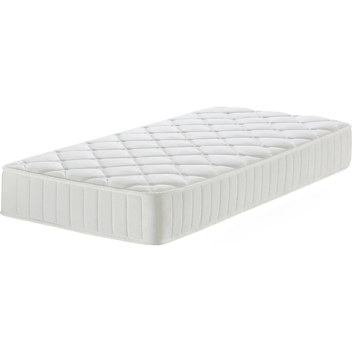 Matrac, 90x190cm, 24cm magas, zsebes tekercsbetéttel, ergonomikus, légáteresztő, bőrbarát, fehér