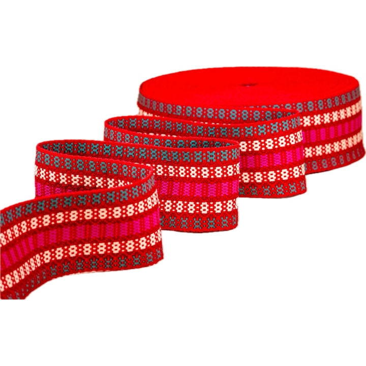 Brau traditional romanesc, multicolor, latime 90mm, lungime 50m/rola