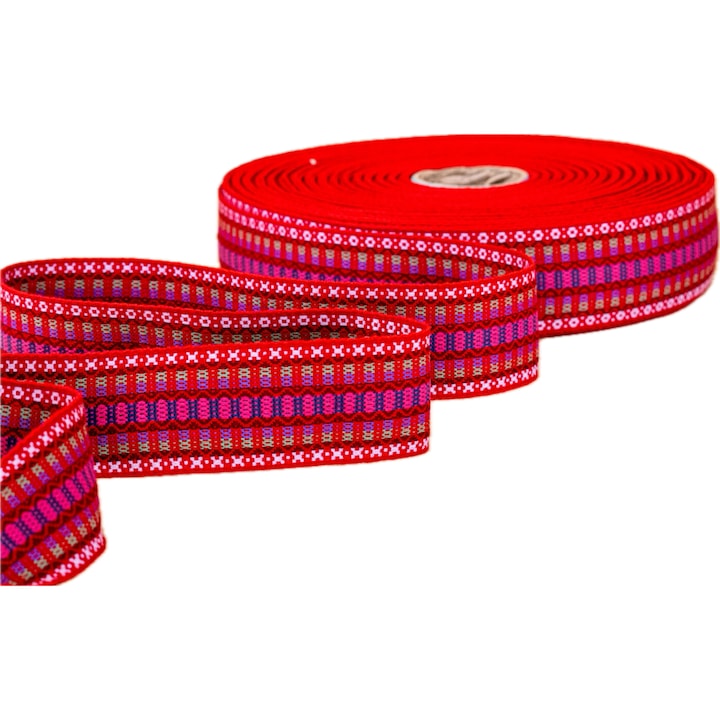 Brau traditional romanesc, multicolor, latime 90mm, lungime 50m/rola