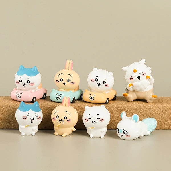 Figurina Chiikawa Hachiware, stil cartoon, unisex, 6cm, bej