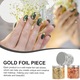 Set 15g fulgi din foita de aur pentru unghii, ZGGZERG, Decoratiune Foita creponata, Cu 3 cutie depozitare, Fulgi stralucitori, Forme neregulate, Usor de utilizat, Pentru artizanat, ecoratiuni, arta unghii, Metal+Plastic, 55*65mm, Auriu+Argintiu+Rose