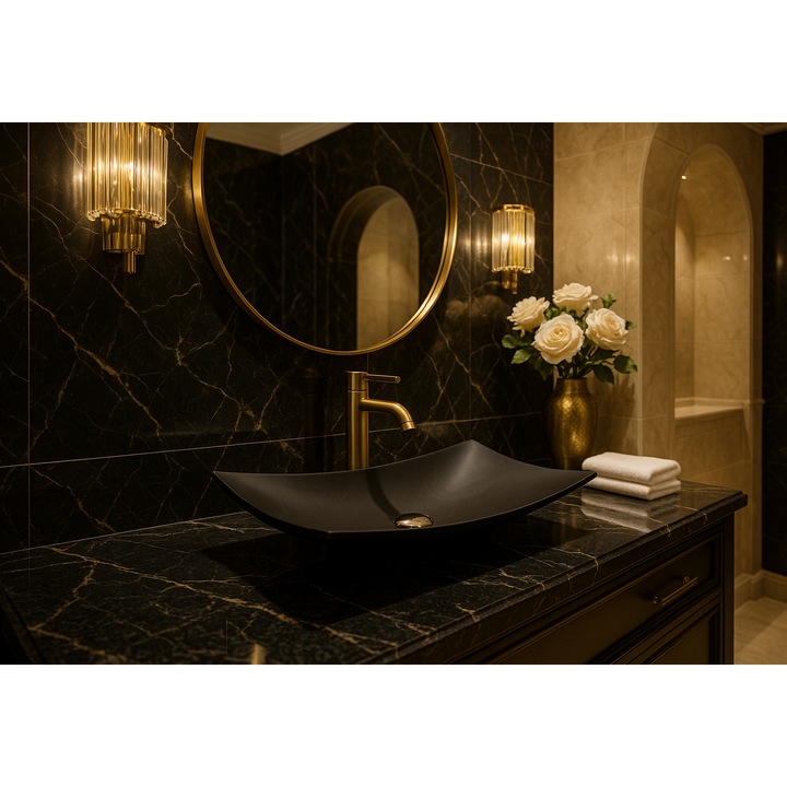 Lavoar / Chiuveta VELA Mineral Compozit NEGRU