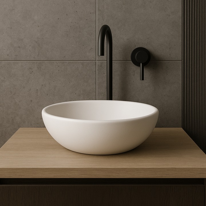 Lavoar / Chiuveta NORMA Mineral Compozit ø39,7 cm ALB