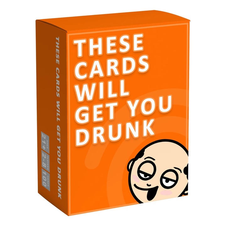Joc de societate pentru petreceri, Axroad Mall, Joc de carti de baut, Amuzant, 100 de carduri cu probleme, Provocari romantice si putin perverse, Portabil, Rezistenta la apa, Usor de invatat, Pentru petreceri, cabane, Carton, 9x2.9x6.8 cm, Portocaliu