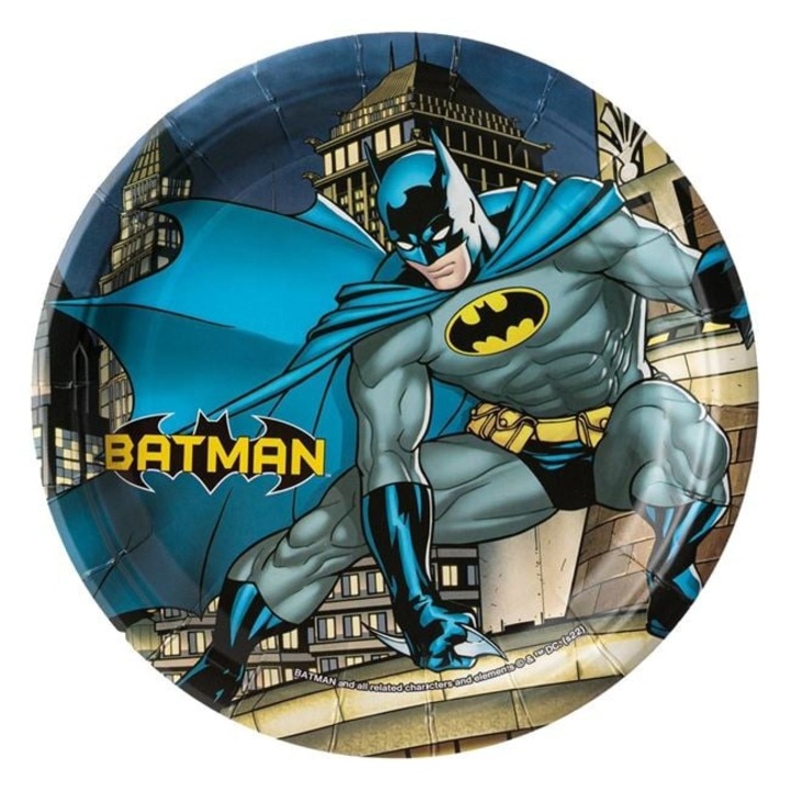 Farfurii Party Batman din Carton – Set 6 bucati, Ø18 cm – Eroi la petrecere! ANTBRO ®