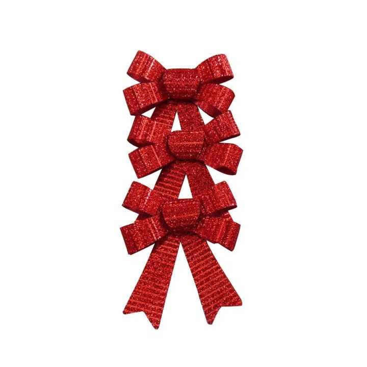 Fundite brad Craciun, rosu, 10 x 11 cm, set 3 bucati, SYHDJ-341903B