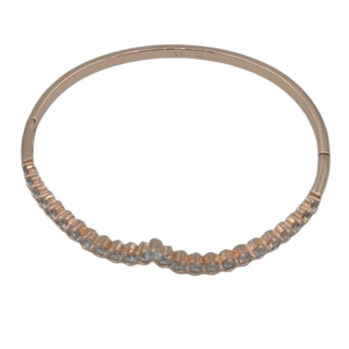 Bratara fixa din Cupru placat cu aur 18k si pietre de Zirconiu Afina diametru 6 cm