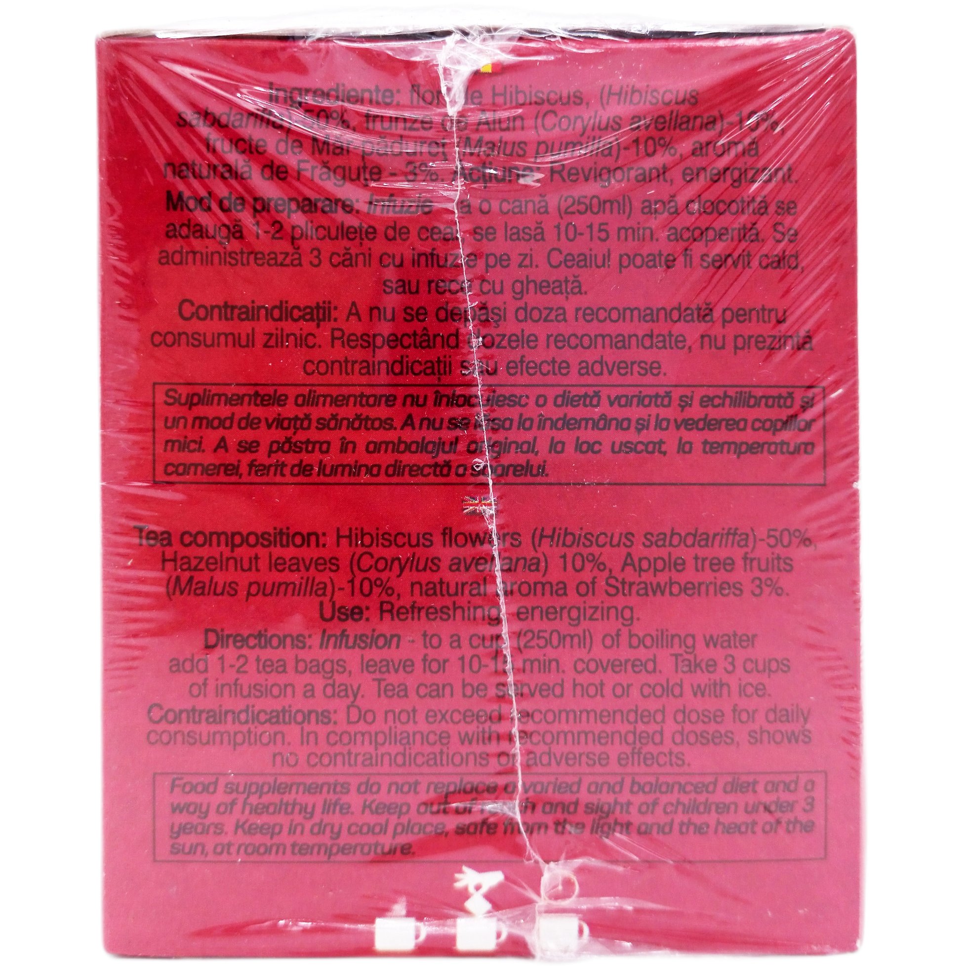 Ceai din fructe cu Zmeura si Fragute, 100% natural fara chimicale, 100 ...