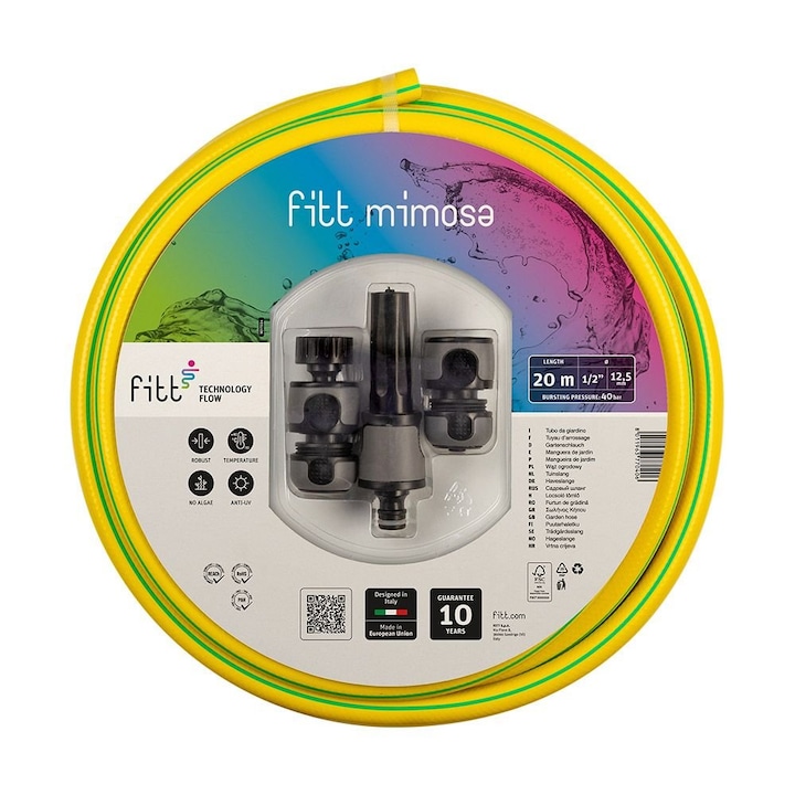 Комплект градински маркуч Fitt Mimosa 20 м 1/2" налягане 40 бара