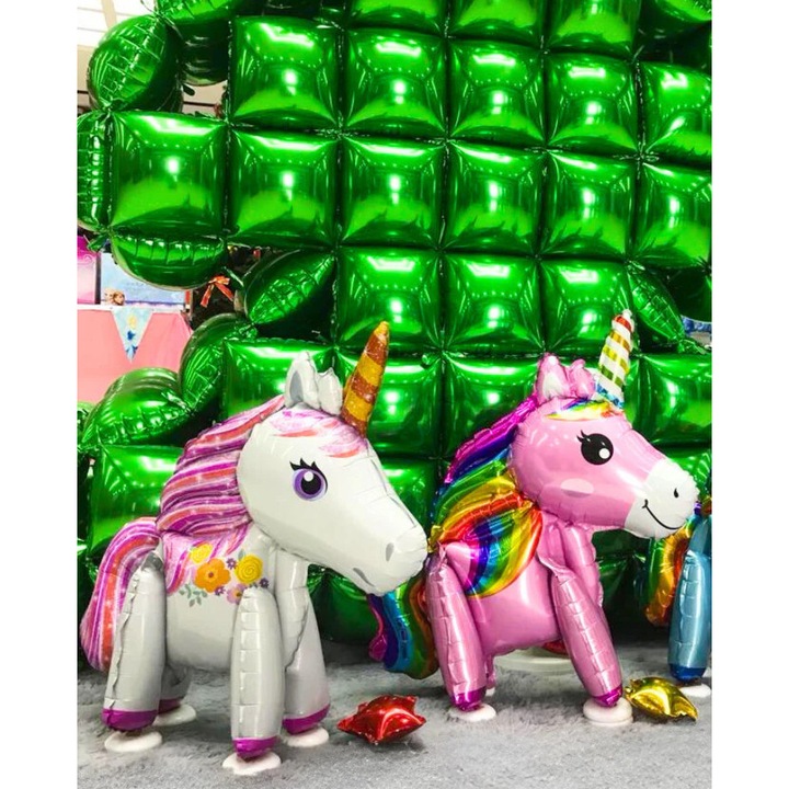 Színes fólia unikornis lufi, party