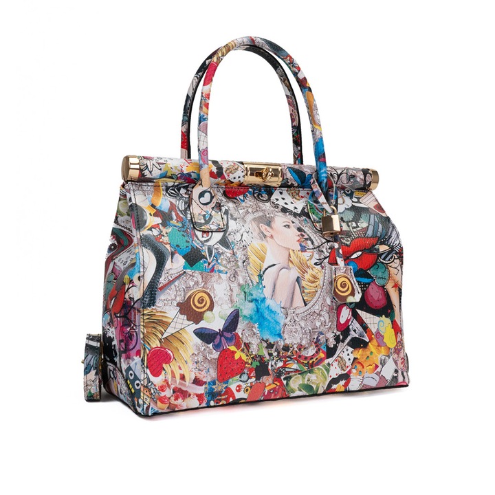 Poseta Piele Jennifer - Multicolor, Geanta Office din Piele Naturala, Geanta, Genti