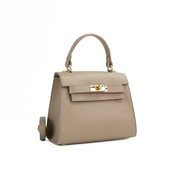 Poseta Piele Thea - CREM, Geanta Casual din Piele Naturala, Geanta, Genti