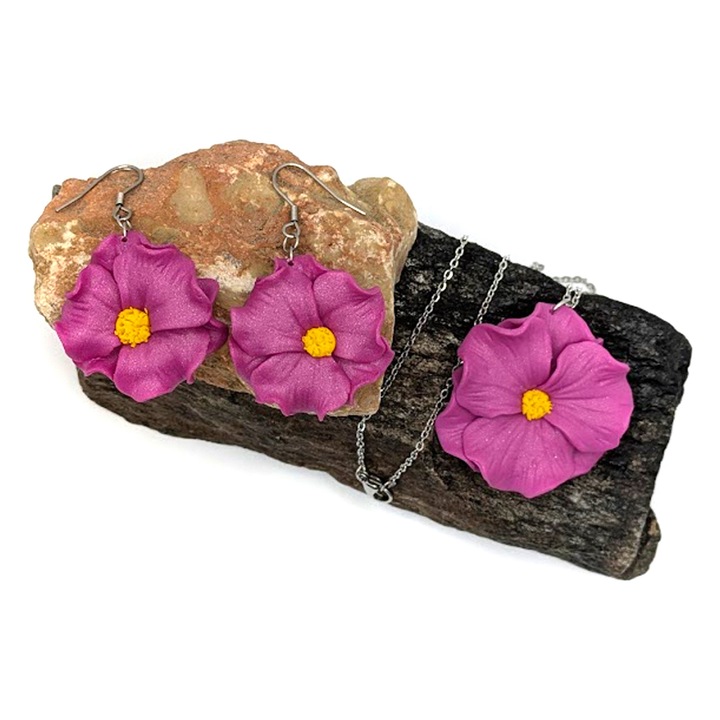 Set bijuterii VIOLETE realizat 100% manual