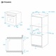 Pachet Pyramis 4P.26, cuptor electric incorporabil si plita gaz, 8 functii, clasa A, volum 65 litri, Aqua Clean, butoane rotative mari, 4 arzatoare, gratare individuale din fonta, finisaj Sticla neagra
