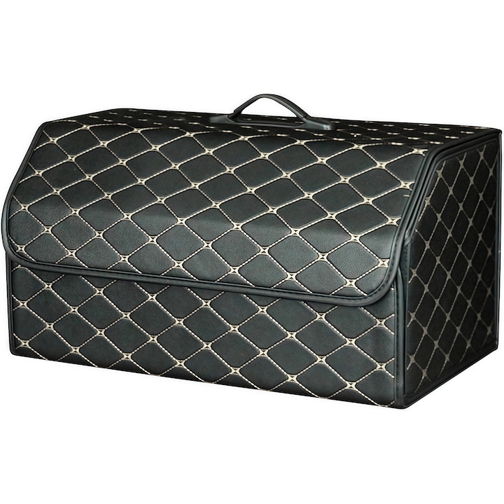 Кутия за съхранение в багажник на автомобил, Wacorresi, Тип органайзер, Многофункционална, Сгъваема, Голям капацитет, Водоустойчива и устойчива на замърсявания, 55x32x30 см, Черен