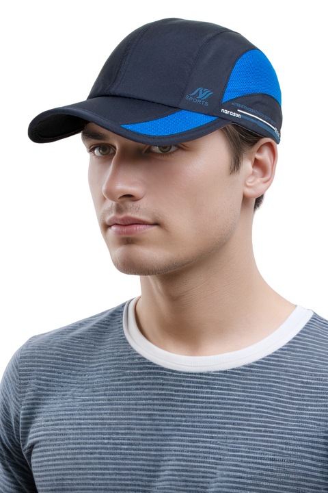 Sapca de alergare rapid uscat, unisex, albastru, dimensiune unica