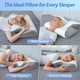 Perna Cervicala din Spuma cu memorie, Wacorresi®, Perna Ortopedica Cervicala pentru dormit, Spuma cu Memorie ergonomica pentru Gat si Suport Cervical, Husa lavabila, Ideala pentru dormitul lateral, spate sau stomac, 12x59x37cm, Alb/gri