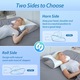 Perna Cervicala din Spuma cu memorie, Wacorresi®, Perna Ortopedica Cervicala pentru dormit, Spuma cu Memorie ergonomica pentru Gat si Suport Cervical, Husa lavabila, Ideala pentru dormitul lateral, spate sau stomac, 12x59x37cm, Alb/gri