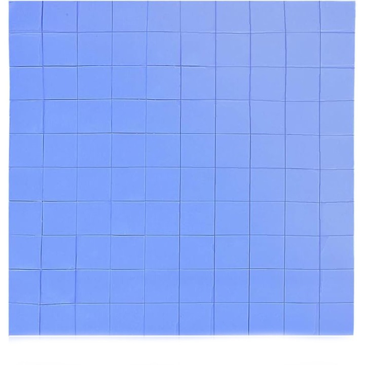 Pad termic din silicon conductiv termic, 100 x 100 x 1 mm, conductivitate termica ridicata, pentru racirea chipset-urilor, albastru