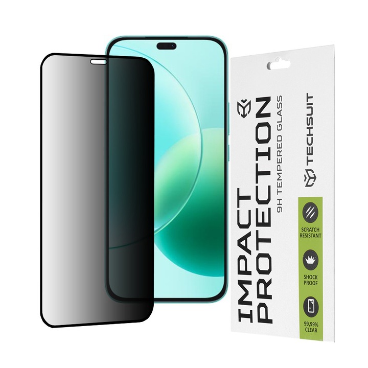 Folii protectie telefoane Techsuit 111D Privacy FullB Glue negru pentru Honor X8b/X8c/400 Lite