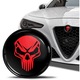 Emblema tuning autoadeziva pentru Alfa Romeo, SkinoEu, 74 mm, compatibila cu Alfa Romeo 156, 147, Giulietta 940, MiTo, 159, GT, Brera, Spider 939, pentru capota fata, capota spate, portbagaj, Skull, Negru/rosu, EA 4