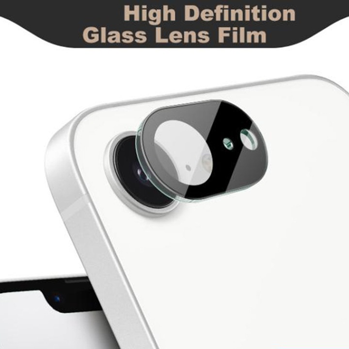 Techsuit hátlapi kameravédő fólia Apple iPhone 16e készülékhez, edzett üveg, fekete