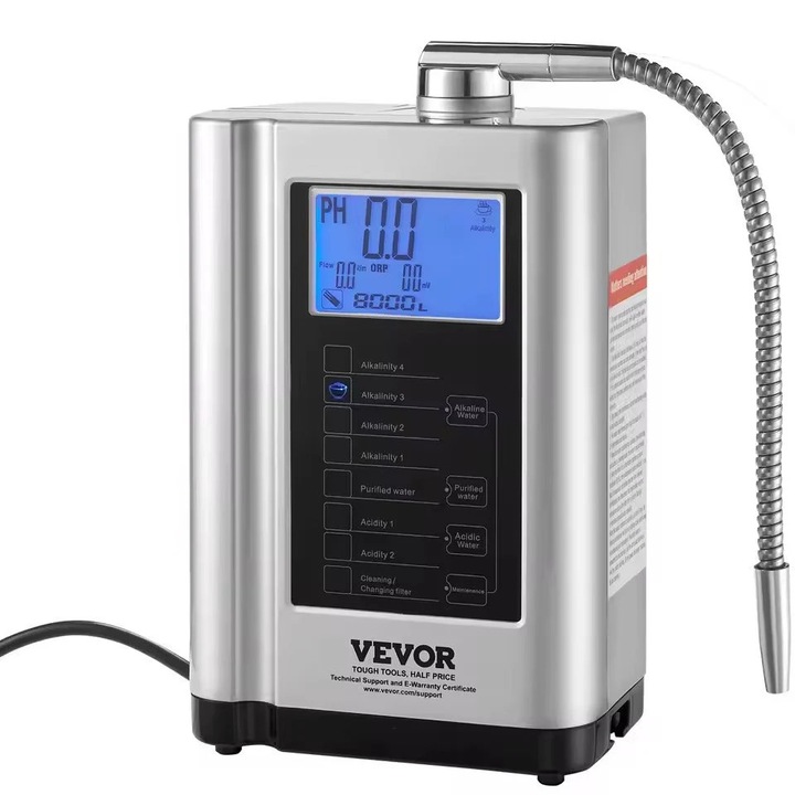 Йонизатор за вода, pH 3.5-10.5, LCD дисплей, бял