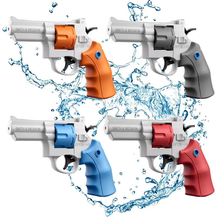 4 db-os vízipisztoly készlet, 200 cm³-es űrtartalom, 4,2-7,3 m hatótávolság, strandjátékok, többszínű, 16,69x14,52x1,37 hüvelyk