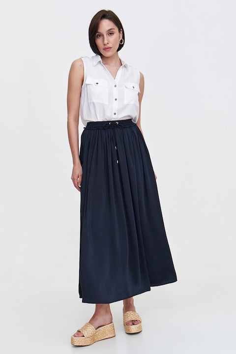 Top Secret, Fusta maxi evazata cu talie ajustabila, Bleumarin