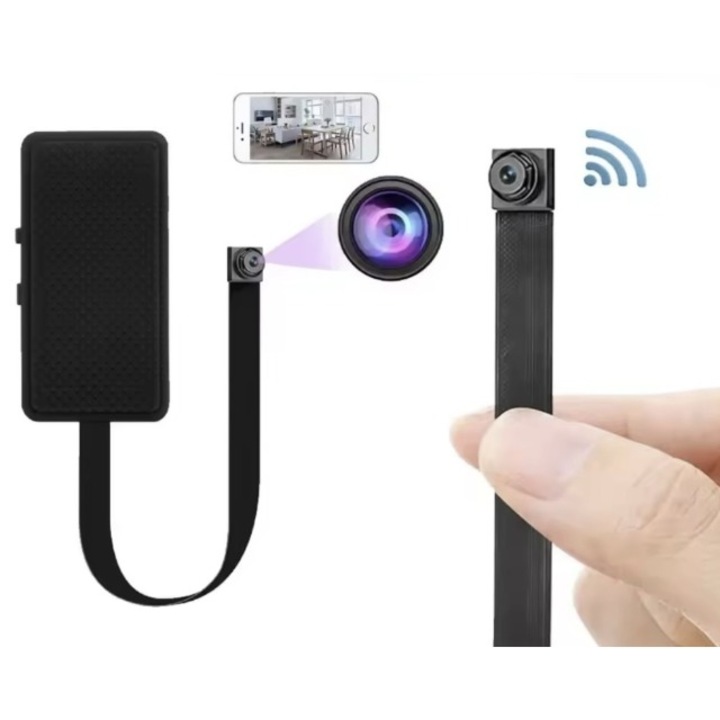 Направи си сам WiFi камера за видеонаблюдение, 1080P, детектор на движение, черна