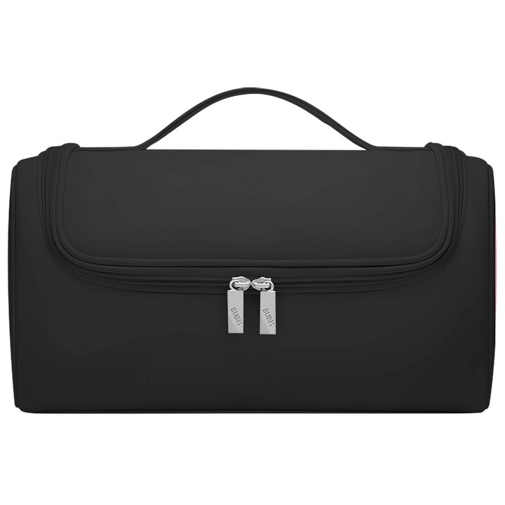 Geanta pentru Uscator de Par, Design cu Multiple Compartimente, Material Impermeabil, cu agatatoare, material impermeabil, potrivita pentru uscator, ondulator si accesorii, ideala pentru calatorii si deplasari, 315x140x165 mm, neagra