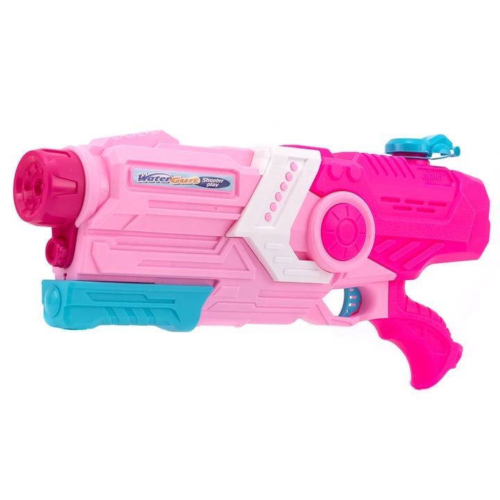 Воден пистолет за деца, OPTIM SOLUTION, 6+ години, лятна играчка, басейн, плаж, вместимост 2000 мл, воден спрей, за охлаждане, ръчна система за изстрелване, игра на открито, лесен за употреба, XTO, розов