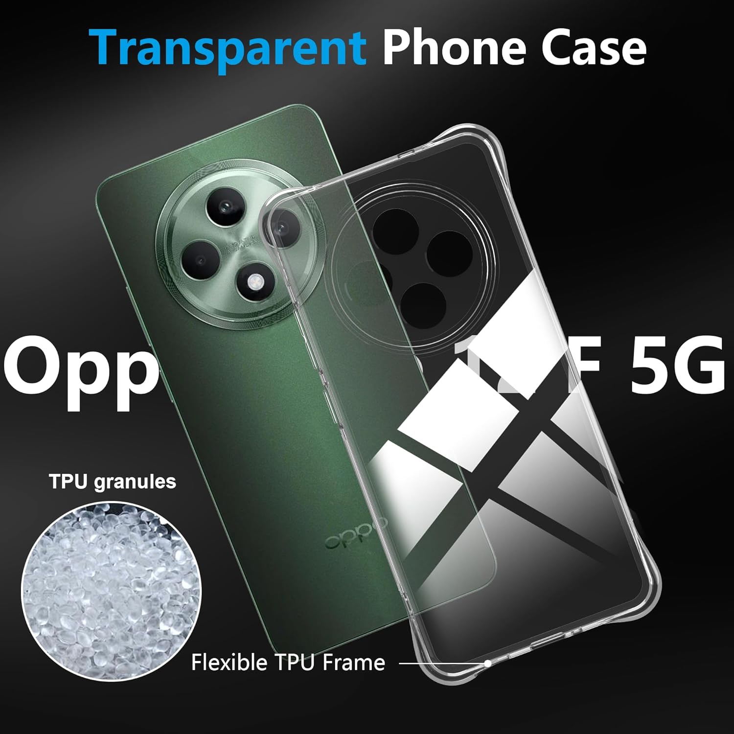 Husa Anti soc, transparenta compatibila cu Oppo Reno 12F 5G