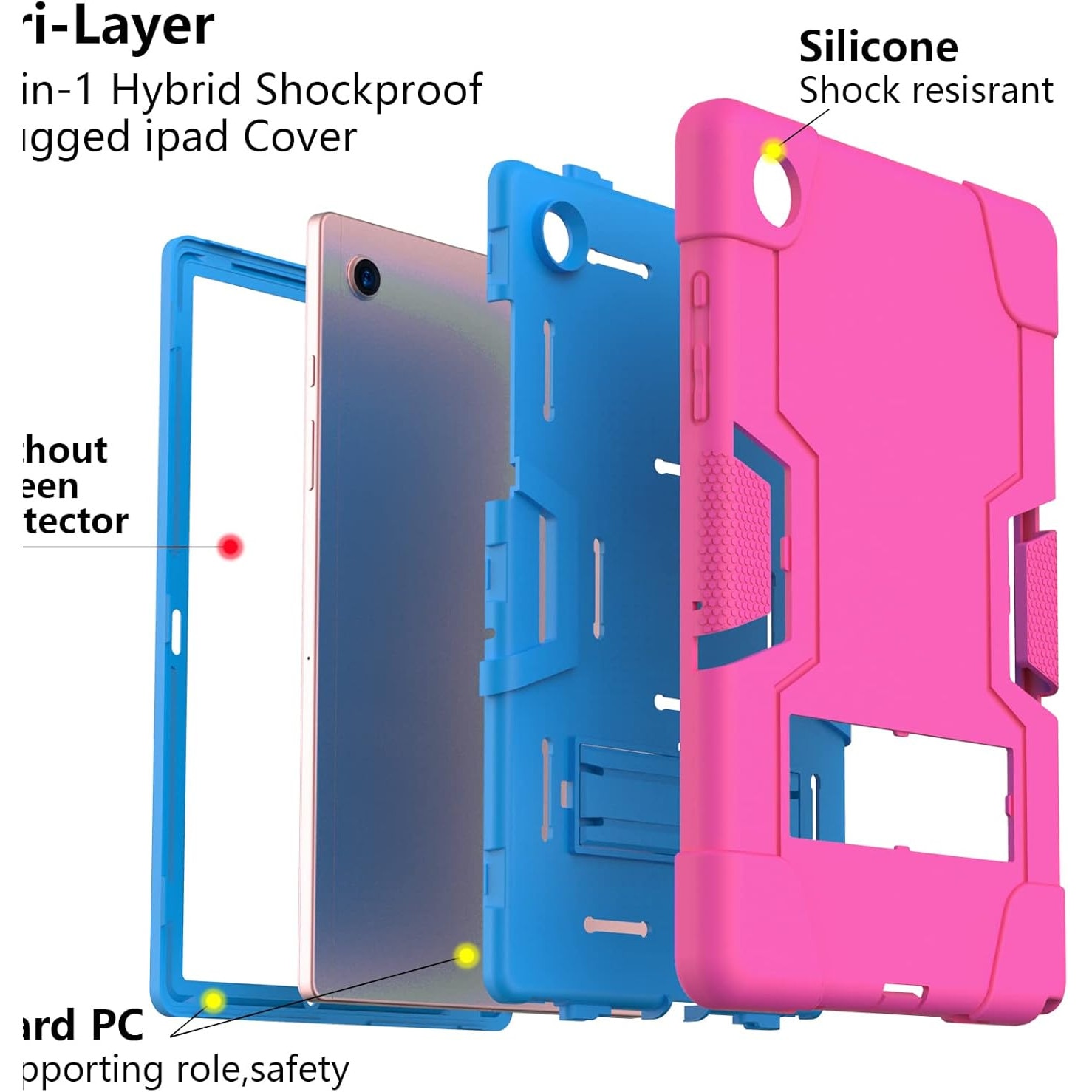 Husa premium Sigloo pentru Apple iPad Mini 7/6 (2024/2021), 8.3", Protectie Completa, Suport Creion, Stand Built-in, Anti-Soc, Roz