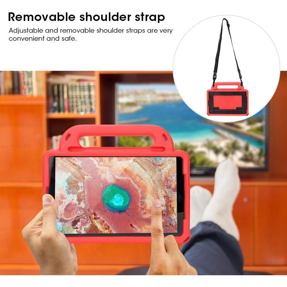 Husa premium Sigloo pentru Apple iPad Mini 7/6 (2024/2021), 8.3", Protectie Completa, Curea Umar, Antisok, Rosu