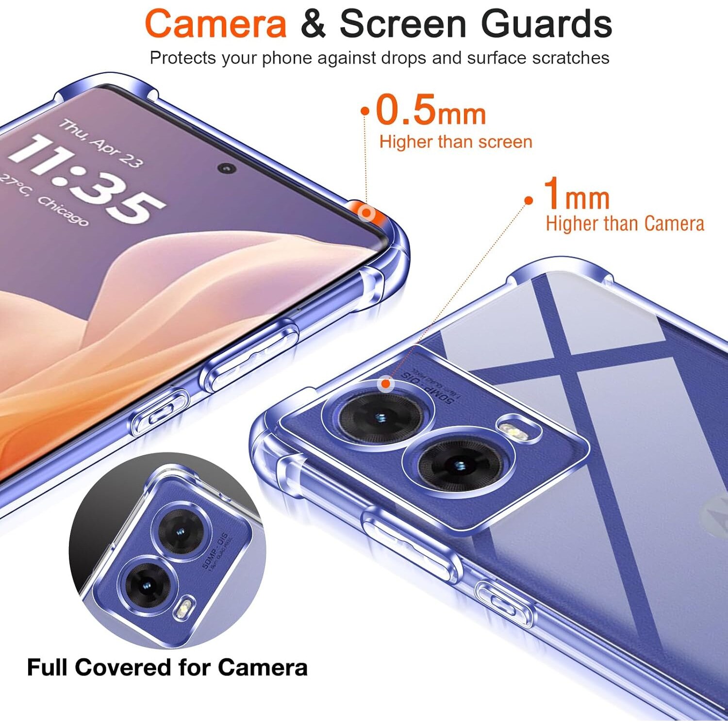 Husa Anti soc, transparenta compatibila cu Motorola Moto G85