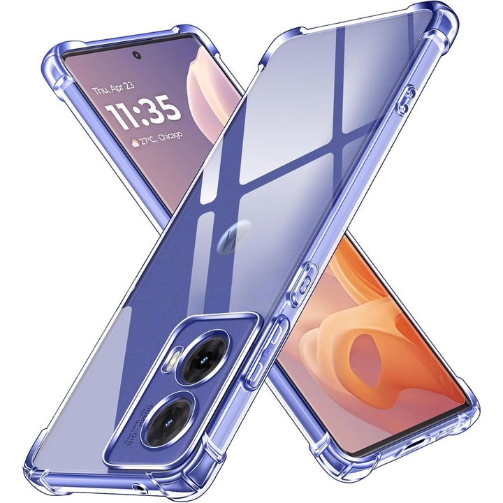 Husa Anti soc, transparenta compatibila cu Motorola Moto G85