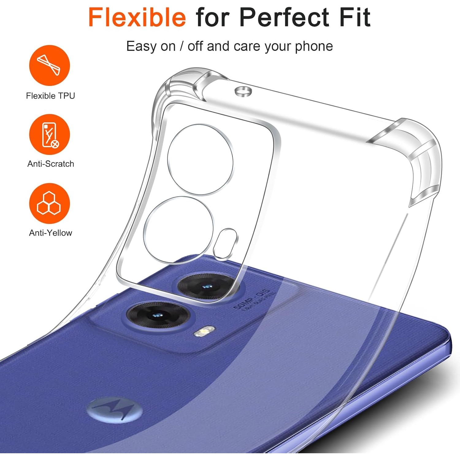 Husa Anti soc, transparenta compatibila cu Motorola Moto G85