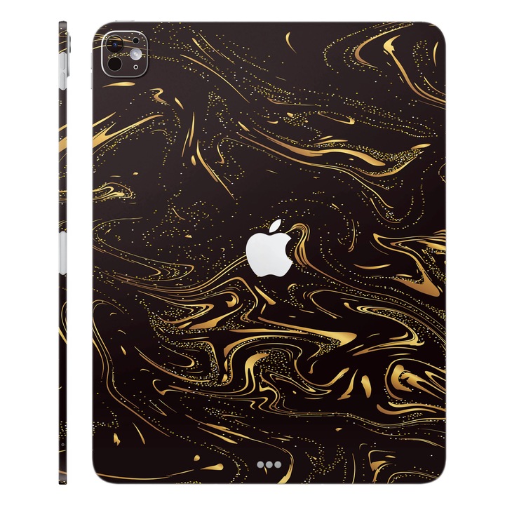 Folie de protectie pentru iPad Pro 11" (2024), Colectia Signature, Skin Spate cu laterale separate, Golden Noir