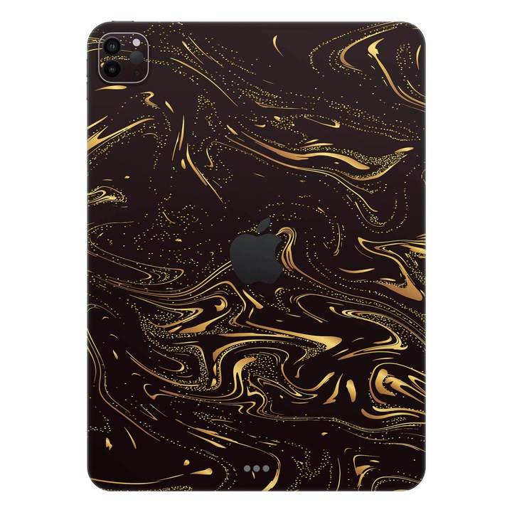 Folie de protectie pentru iPad Pro 11" (3rd Gen), Colectia Signature, Skin Spate cu laterale unite, Golden Noir