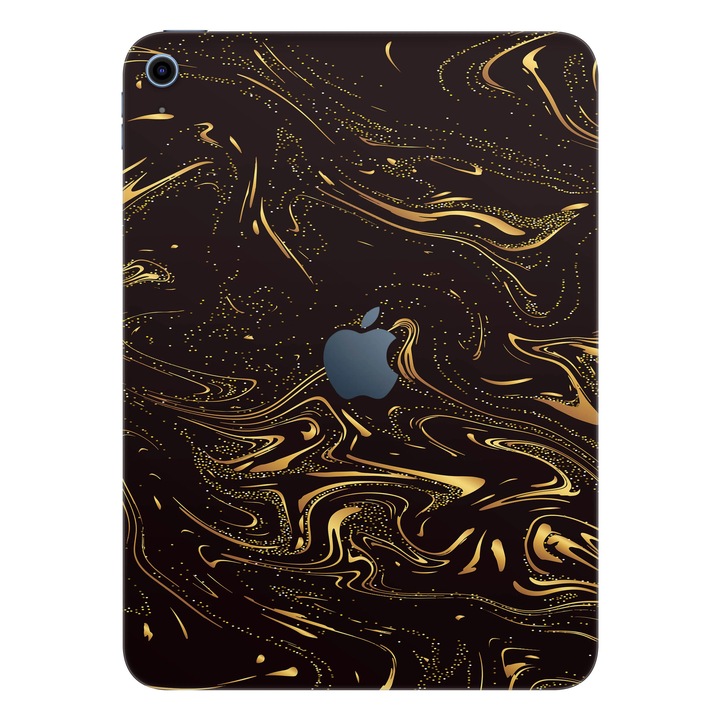 Folie de protectie pentru iPad 10.2" (8th Gen), Colectia Signature, Skin Spate cu laterale unite, Golden Noir