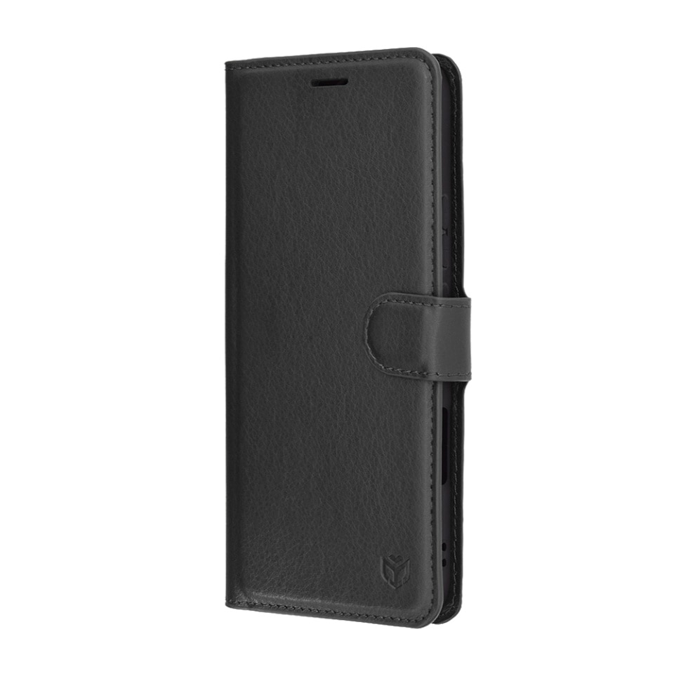 Husa pentru Honor 400 Lite, SKYDDAR INNOVATION, Leather Wallet, tip Carte, cu Portofel Interior, Finisaje Premium, Negru, set cu sticker