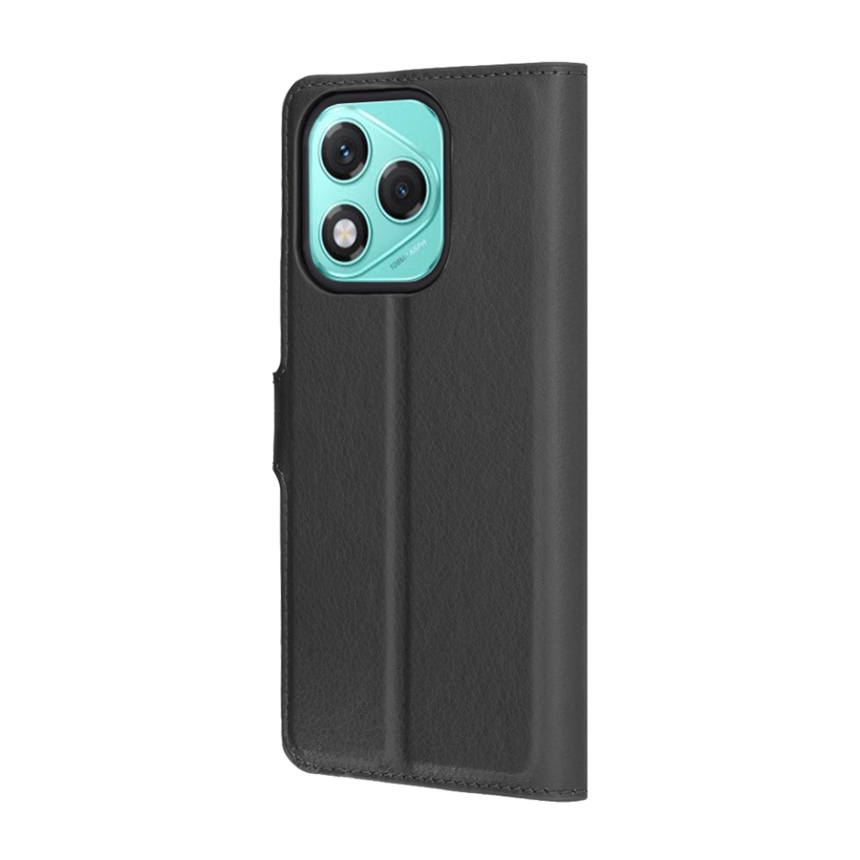 Husa pentru Honor 400 Lite, SKYDDAR INNOVATION, Leather Wallet, tip Carte, cu Portofel Interior, Finisaje Premium, Negru, set cu sticker