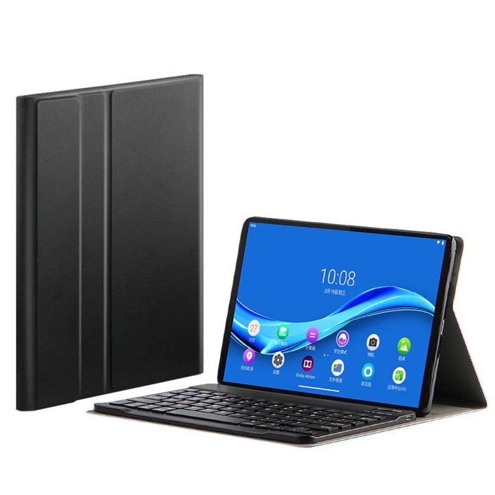 Bluetooth billentyűzetes tok Realme Pad 10.4 tablethez, fekete