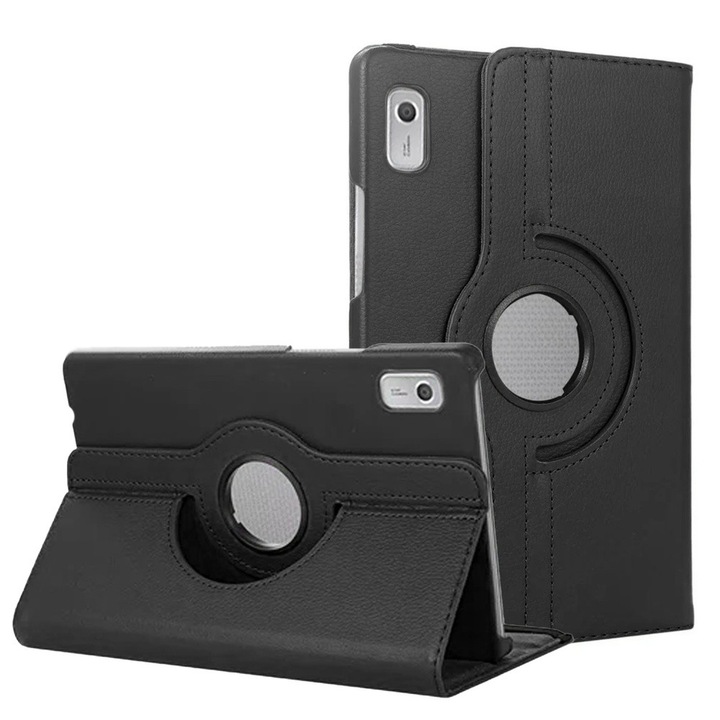 Etui obrotowe pentru tableta Lenovo Tab M9 2023 TB310, negru, cu functie de suport, 9"