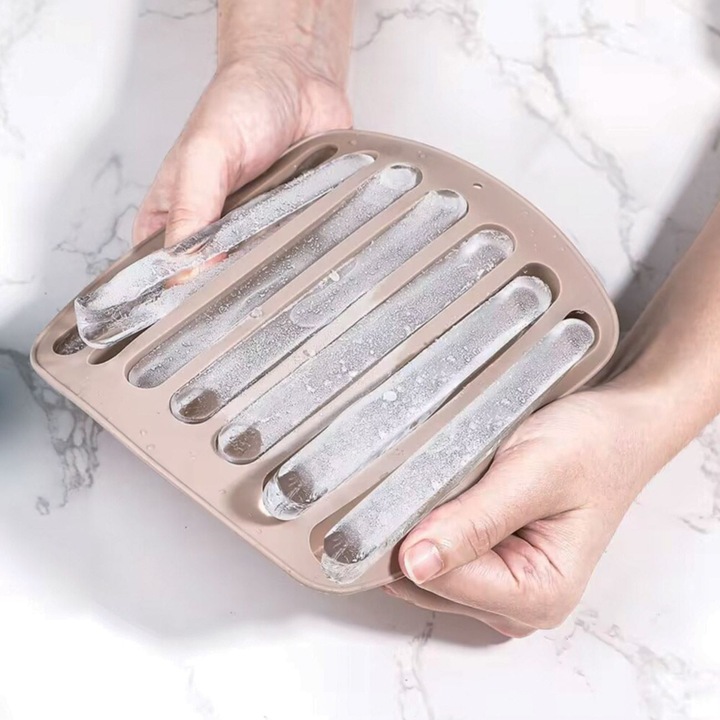 Forma Silicon Maro Pentru 7 Baghete Gheata Tip Cuburi Lungi 17x17x2cm