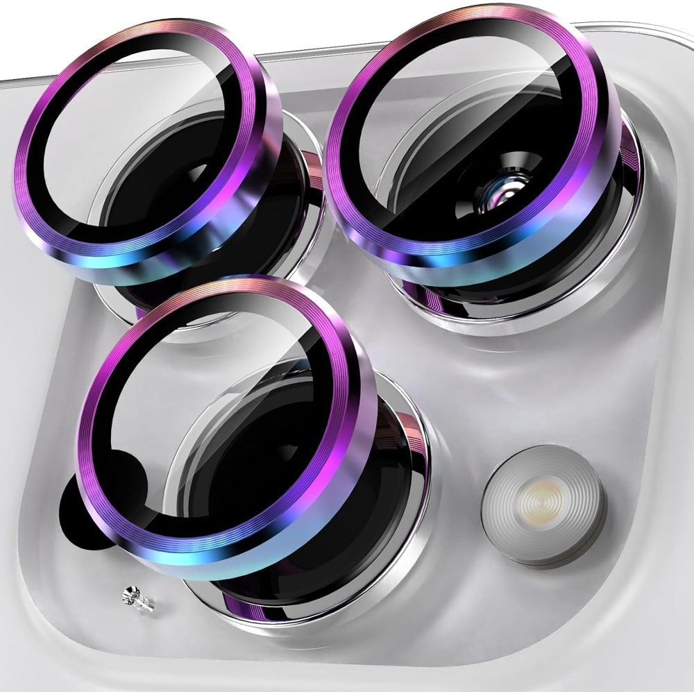 Folie Protectie Lentile Camera compatibila cu iPhone 12 Pro, CASEY STUDIOS™ MaxDefense+, Ultra HD, Protectie Profesionala Camere 3D, Anti Amprente, Anti Zgarieturi, Anti Socuri, Curcubeu