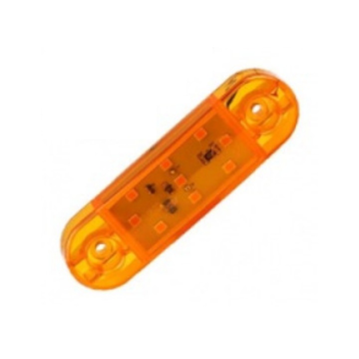 Lampa gabarit laterala idealSTORE, LED 12-24V, Dimensiune 9 x 2,5 cm, Rezistente la apa si intemperii, Portocaliu