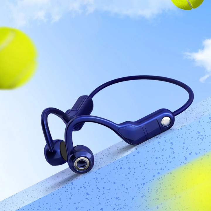 YANYXR Bluetooth 5.3 sport fülhallgató, nyitott, vízálló, kék, 12x10.7x4.2cm
